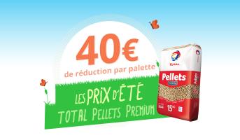 Image Remise exceptionnelle : 40 euros de réduction sur votre palette TOTAL Pellets Premium