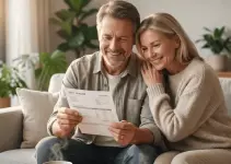 Couple qui regarde les économies réalisées avec une chaudière à cogénération