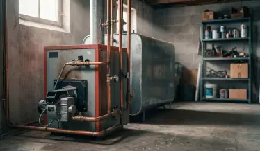 Chaudière au fioul dans une maison