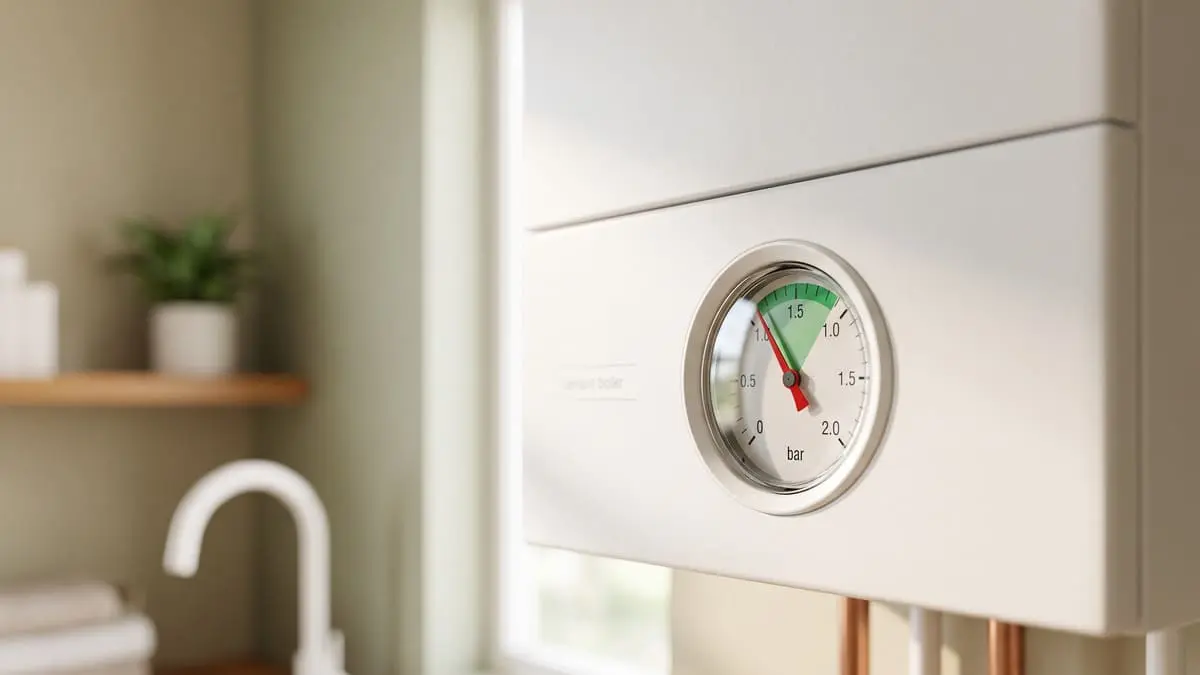 Chaudière au gaz avec indicateur de pression