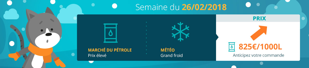 Les facteurs explicatifs du prix du fioul, semaine du 26 février 2018