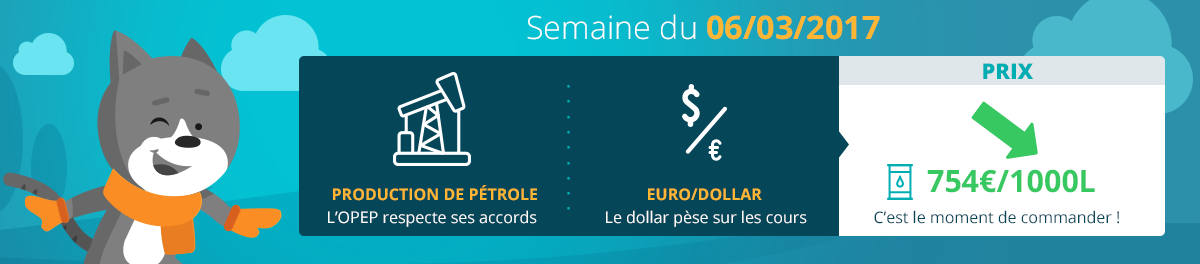 Prix du fioul : semaine du 06 mars 2017