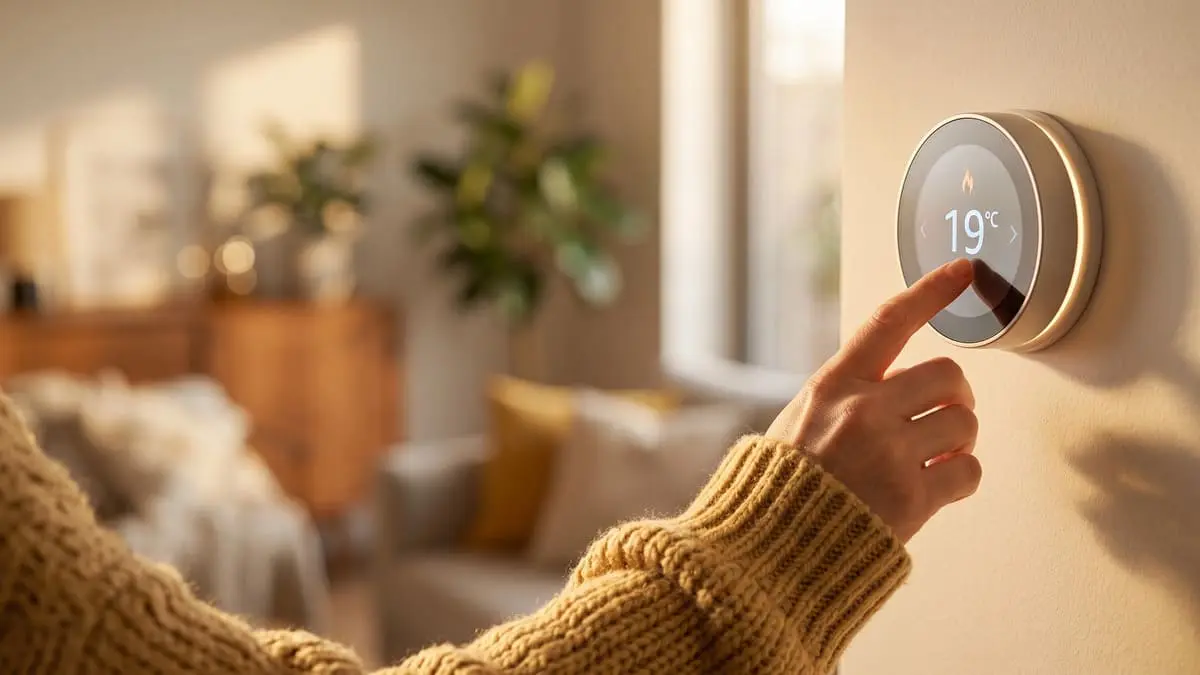 Réglage d'un thermostat à 19°